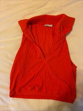 Zara orange collared crop top size medium